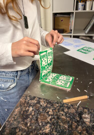 Lino Print Gift Tag Class