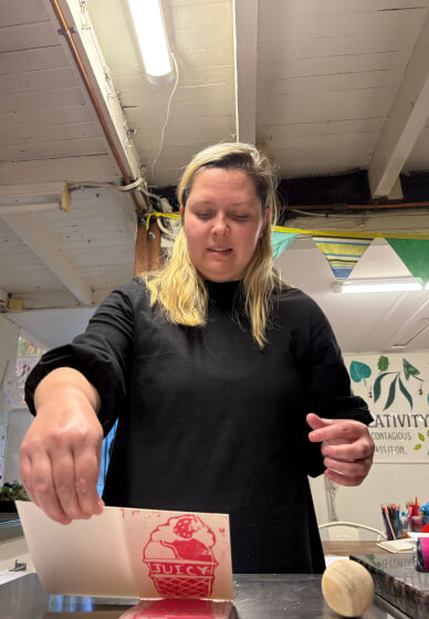 Lino Print Gift Tag Class