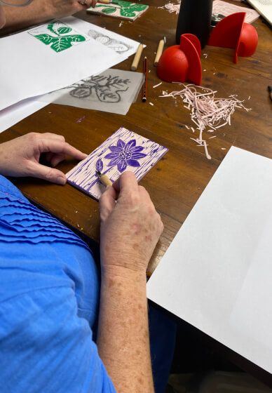 Lino Printed Napkins Class