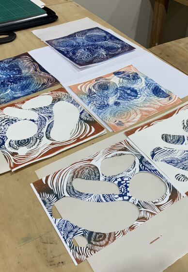 Linocut Printing with Stencils Workshop