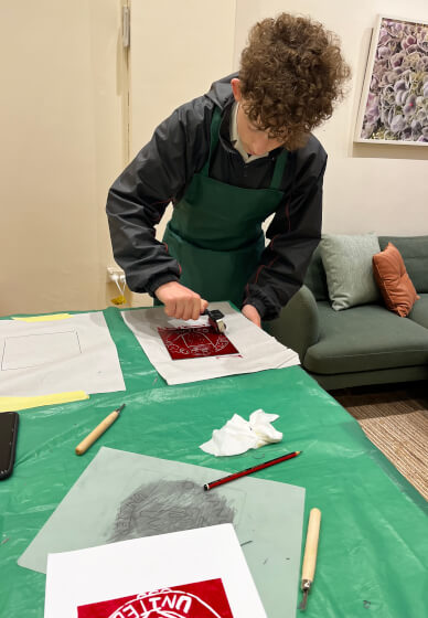 Linocutting and Printing Workshop for Teenagers