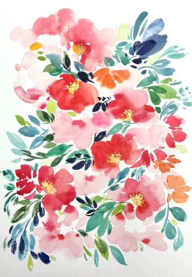 Loose Watercolour Flower Painting Class