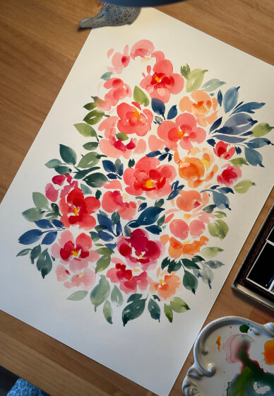 Loose Watercolour Flower Painting Class
