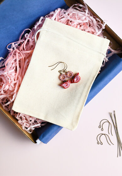 Make Your Own Beaded Earrings Kit and Workshop - Pink