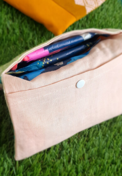 Making a Sashiko Organiser Pouch Navy
