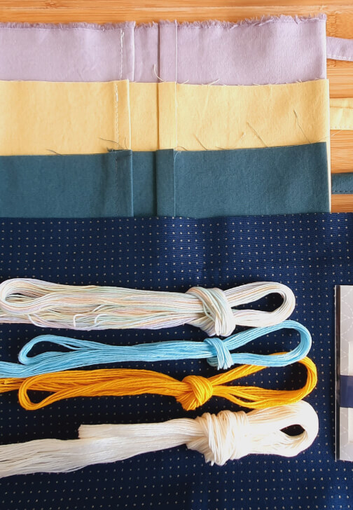 Making a Sashiko Organiser Pouch Navy