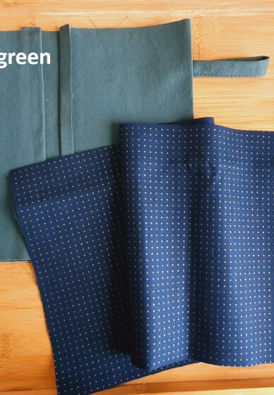 Making a Sashiko Organiser Pouch Navy