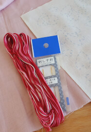 Making Sashiko Handkerchief with Organic Cotton