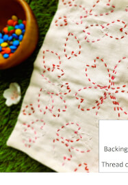 Making Sashiko Handkerchief with Organic Cotton