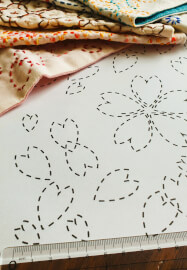 Making Sashiko Handkerchief with Organic Cotton