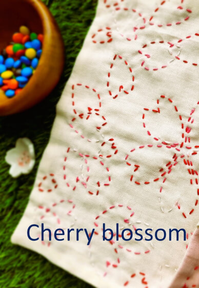 Making Sashiko Handkerchief with Organic Cotton