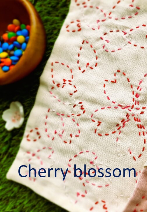 Making Sashiko Handkerchief with Organic Cotton