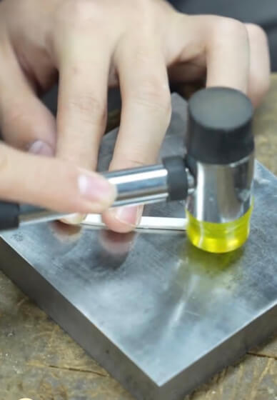 Mindful Hammered Silver Ring Workshop, Kid and Couple Friendly