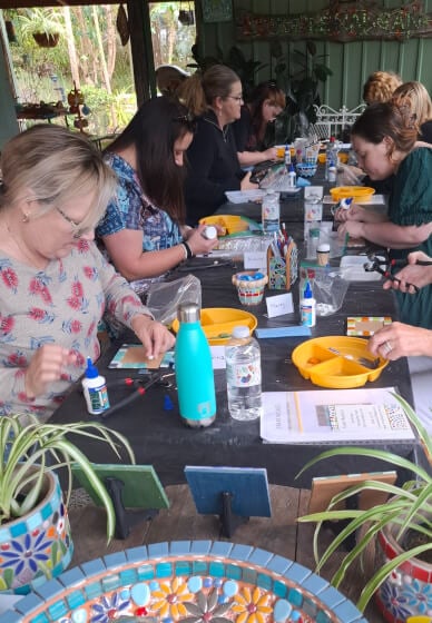 Mini Mosaic Bird Bath Workshop