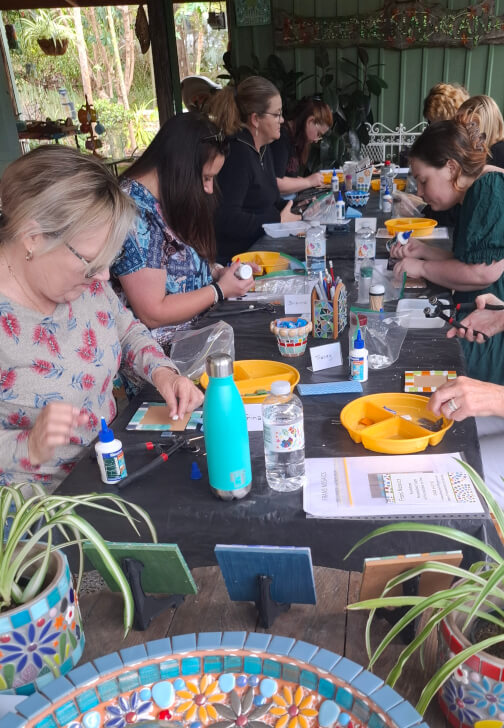 Mini Mosaic Bird Bath Workshop