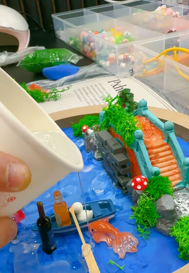 Miniature Wonderland Workshop with Crystal Resin Finish