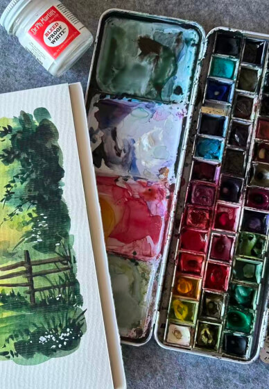 Minimalist Watercolour Landscape Painting Workshop