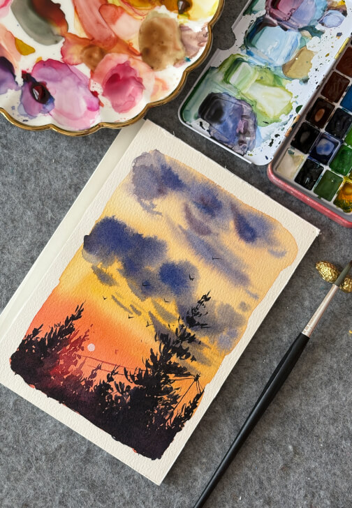 Minimalist Watercolour Landscape Painting Workshop