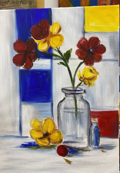 Mondrian-Inspired Still Life Paint and Sip Class
