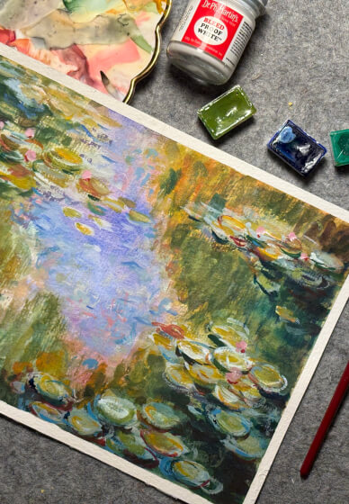 Monet-Inspired Water Lily Painting Workshop for Beginners