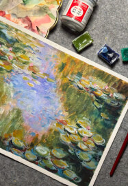 Monet-Inspired Water Lily Painting Workshop for Beginners