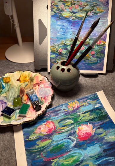 Monet-Inspired Water Lily Painting Workshop for Beginners