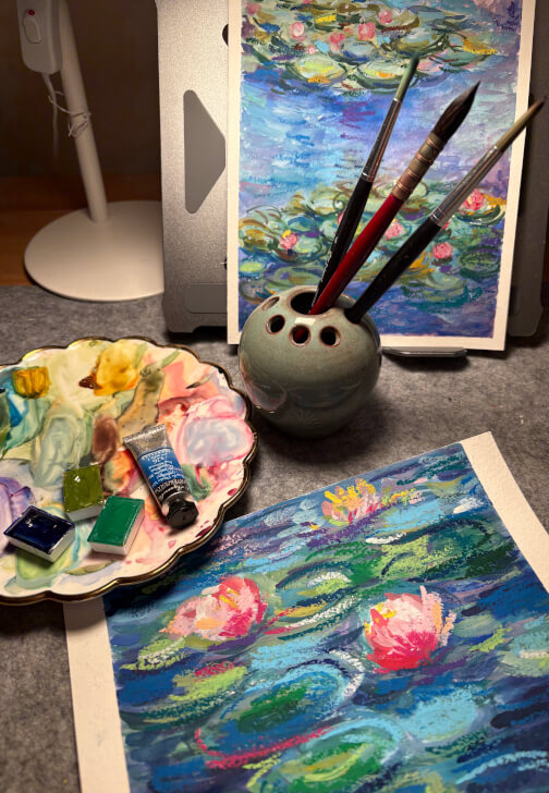 Monet-Inspired Water Lily Painting Workshop for Beginners