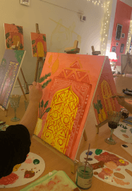 Morroccan Doorway Paint and Sip Evening