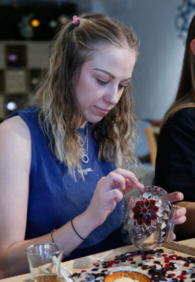 Mosaic Glass Candle Holder Workshop