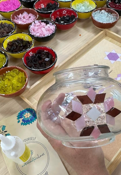 Mosaic Glass Candle Holder Workshop