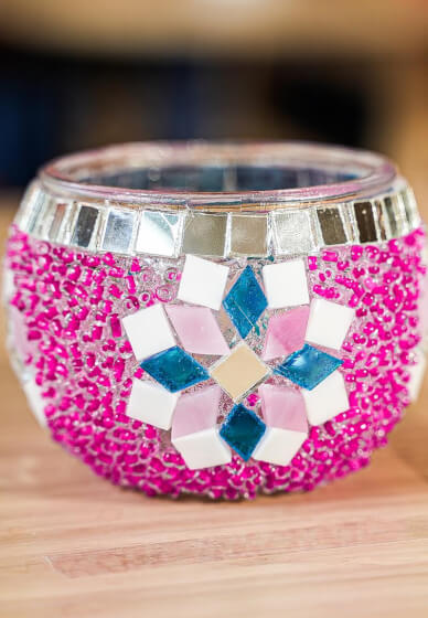 Mosaic Glass Candle Holder Workshop