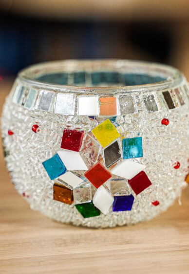 Mosaic Glass Candle Holder Workshop