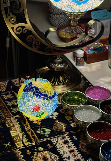 Mosaic Lamp Making Class