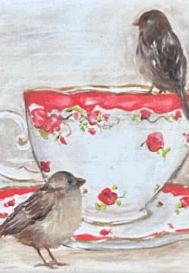 Mosaic Trivet DIY Kit - Birds on Teacup