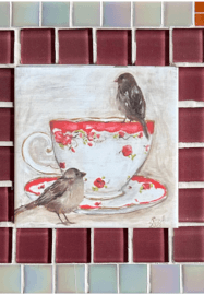 Mosaic Trivet DIY Kit - Birds on Teacup
