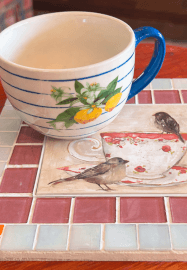 Mosaic Trivet DIY Kit - Birds on Teacup