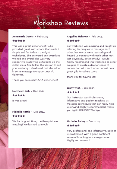 Mother's Day Massage Workshop