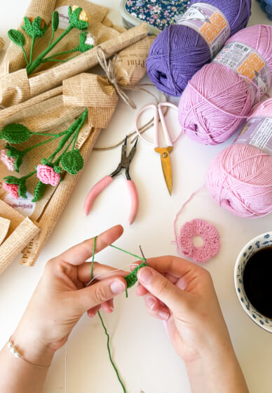 Multiheaded Rose Bouqet Crochet Class in Brisbane