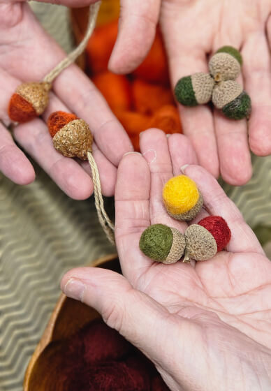 Needle Felted Acorn Workshop