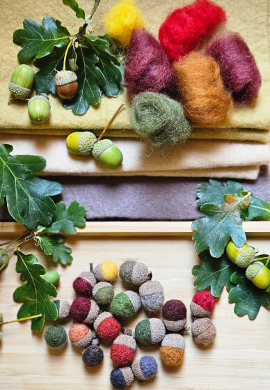 Needle Felted Acorn Workshop
