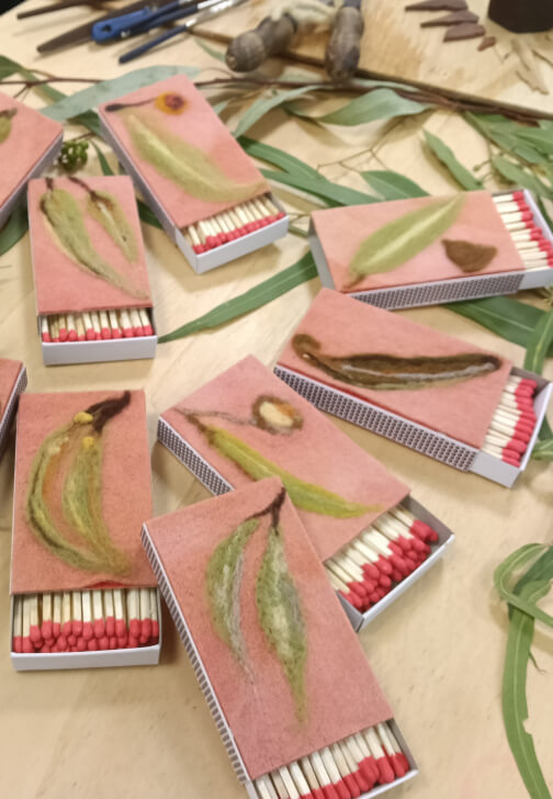 Needle Felted Matchstick Cover Workshop