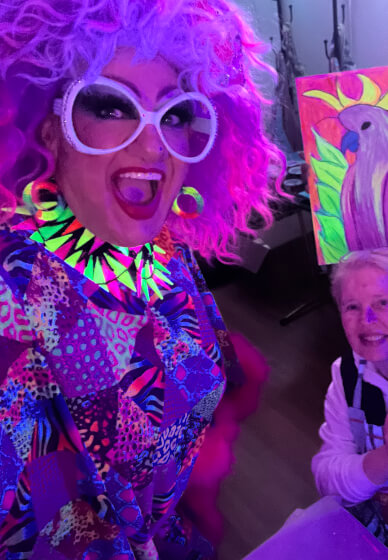 Neon Glow Drink and Draw Workshop with a Drag Queen