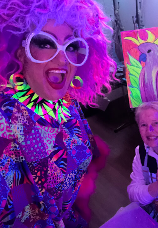 Neon Glow Drink and Draw Workshop with a Drag Queen