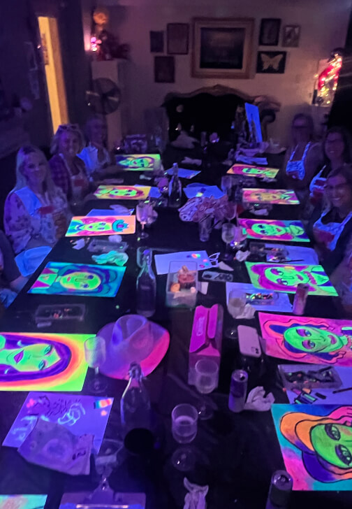Neon Glow Drink and Draw Workshop with a Drag Queen