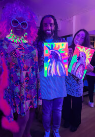 Neon Glow Drink and Draw Workshop with a Drag Queen