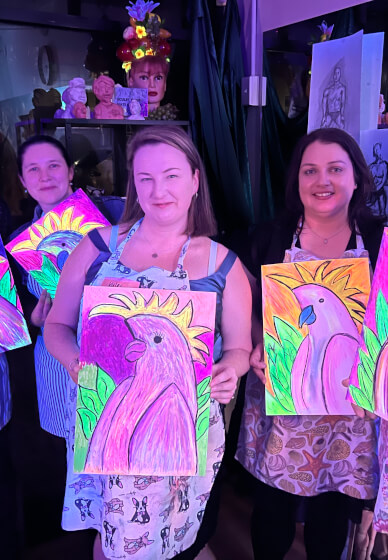 Neon Glow Drink and Draw Workshop with a Drag Queen