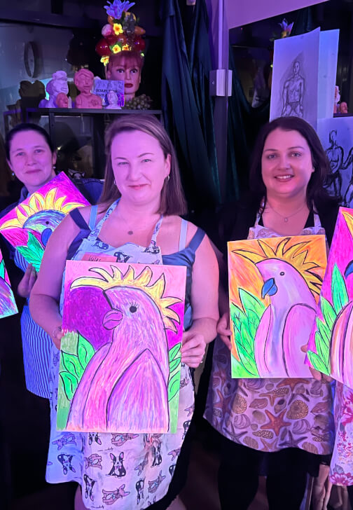 Neon Glow Drink and Draw Workshop with a Drag Queen