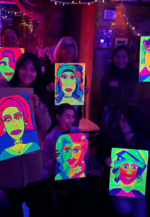 Neon Glow Drink and Draw Workshop with a Drag Queen