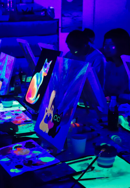 Neon Glow Paint and Sip Workshop