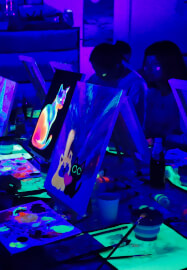 Neon Glow Paint and Sip Workshop